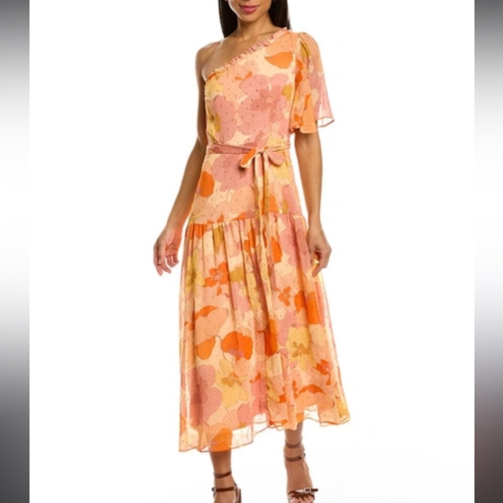 🆕TAYLOR one shoulder midi floral dress size 14